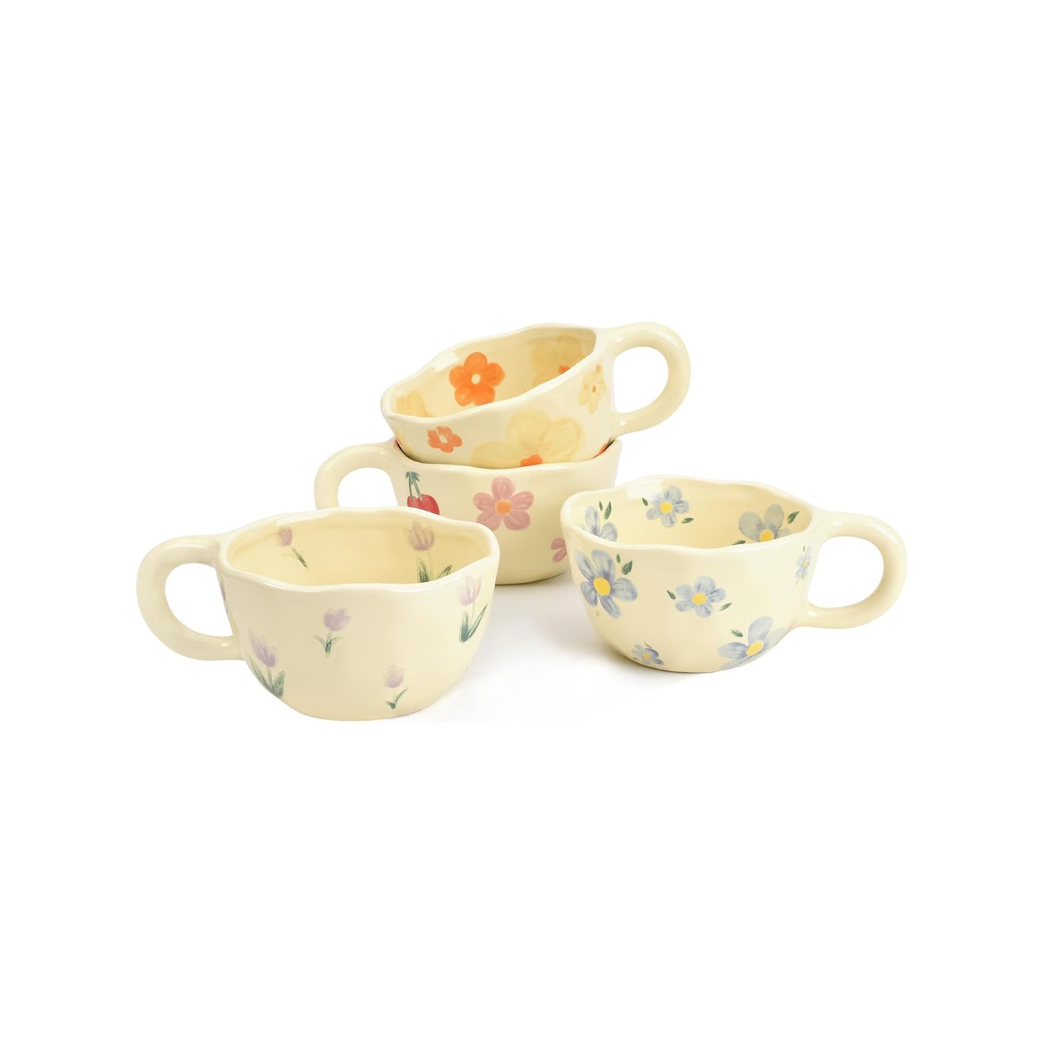 Floral Ceramic Coffee Mugs