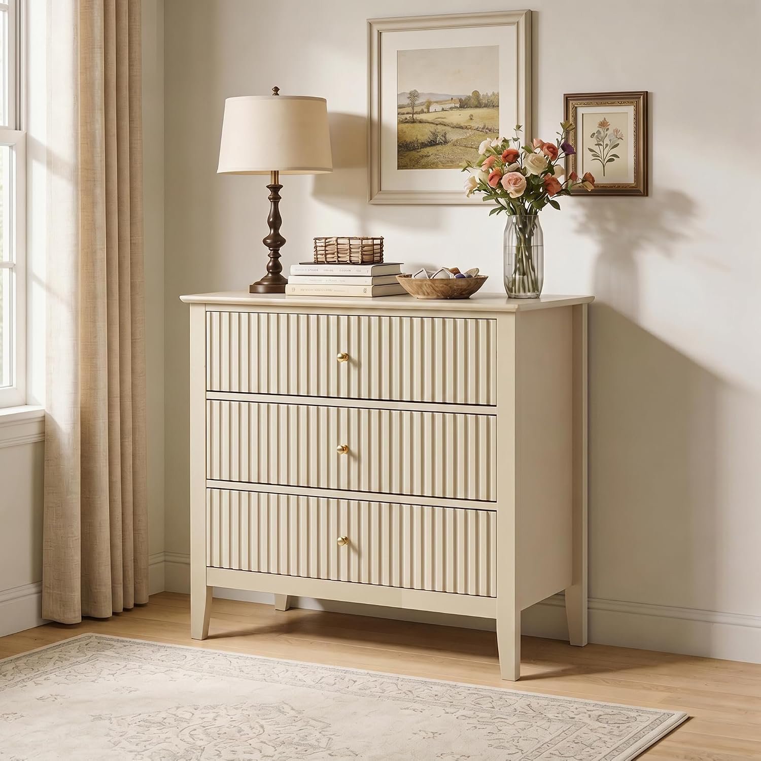 Fluted 3-Drawer Dresser